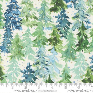 "Comfort & Joy" - Winter Pines Landscape and Nature Trees in Cloud - Half Yard