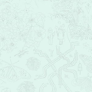 Alison Glass "Chrysanthemum"  - Sketch in Silver - Half Yard