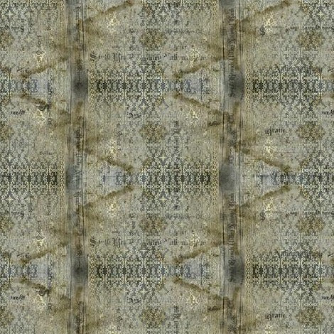 Tim Holtz Eclectic Elements - Abandoned - Stained Damask - Neutral