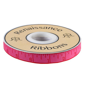 Tula Pink "Homemade" Ribbon - Measure Twice - Night Pink 5/8"