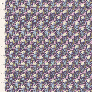 Tilda "Sanctuary" Cottonfield in Eggplant - Half Yard