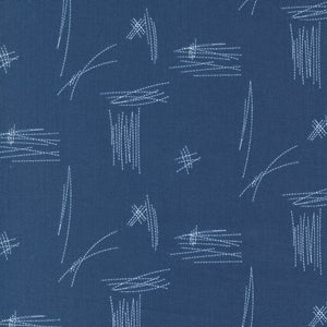 "Bluish" by Zen Chic - Stitches in Blueprint - Half Yard