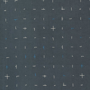 "Bluish" by Zen Chic - Handquilted in Charcoal - Half Yard