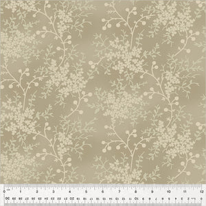 "Garden Tale" Floral Vine in Almond - 108" Wide Quilt Back - Half Yard