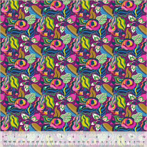 Sally Kelly "Botanica" Camellia Lawn in Grape - Half Yard