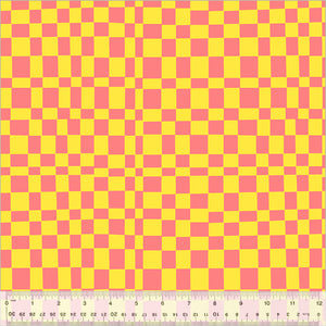 "Kaleidoscope" Checker in Glow/Limeade - Half Yard