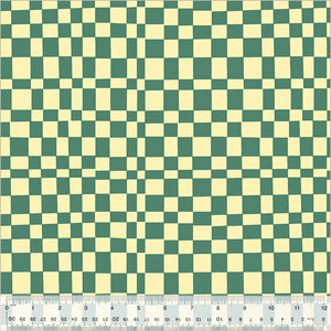 "Kaleidoscope" Checker in Agave/Vanilla - Half Yard