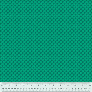 "Dot to Dot" in Deep Mint - Half Yard