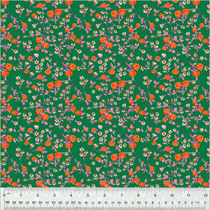 Heather Ross "By Hand" Mousy in Floral Emerald - Half Yard