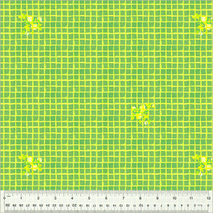 Heather Ross "By Hand" Windowpane in Green - Half Yard