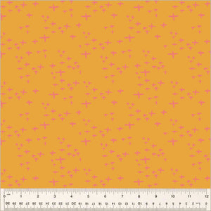 "Moonlit" Glimmer in Tangerine - Half Yard