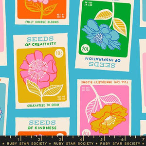 Melody Miller "Flowerland" -  Seeds in Summer Sky - Half Yard