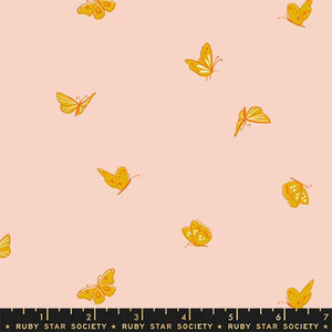 Melody Miller "Flowerland" -  Butterflies in Vintage Pink - Half Yard