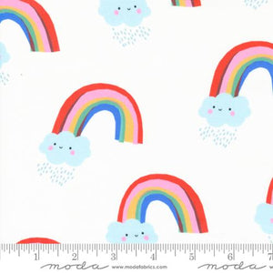 "Whatever the Weather" - Papercut Rainbows in Cloud - Half Yard