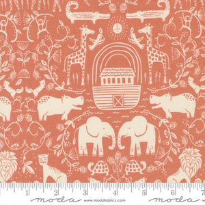 Stacy Iest Hsu "Noah's Ark" - Noah's Ark Two by Two in Coral - Half Yard
