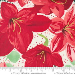 Robin Pickens "Winterly" - Christmas Lily in Cream - Half Yard