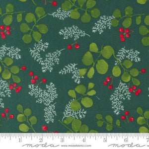 Robin Pickens "Winterly" - Greenery & Berries in Spruce - Half Yard