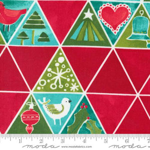 Robin Pickens "Winterly" - Christmas Tree Mosaic in Crimson - Half Yard