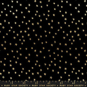 Ruby Star Society "Starry Mini" - Black Gold in Metallic - Half Yard