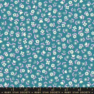 Ruby Star Society "Picture Book" - Floral in Dark Blue - Half Yard