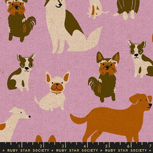 Ruby Star Society "Dog Park" Dog Medley in Linen Macaron - Half Yard