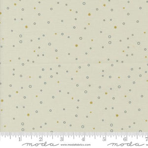 Zen Chic "Shimmer" Snowing Dots Ecru Metallic - Half Yard