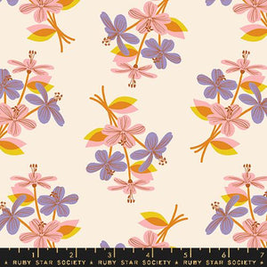 "Favorite Flowers" Nosegay Florals in Natural - Half Yard