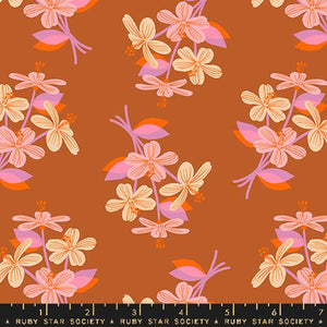 "Favorite Flowers" Nosegay Florals in Spice - Half Yard