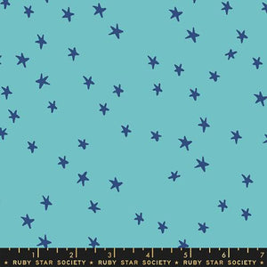 Ruby Star Society "Starry" - 108" Wideback in Turquoise - Half Yard