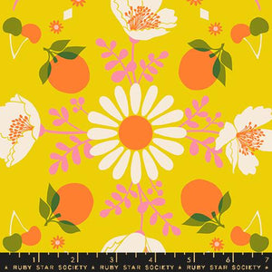 Ruby Star Society "Juicy" - Poppy Garden in Golden Hour - Half Yard