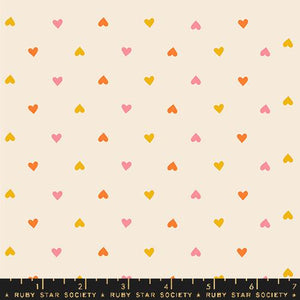 Ruby Star Society "Juicy" - Hearts Ditsy Dots in Multi - Half Yard