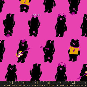 "Teddy & the Bears" - The Band in Light Berry - Half Yard