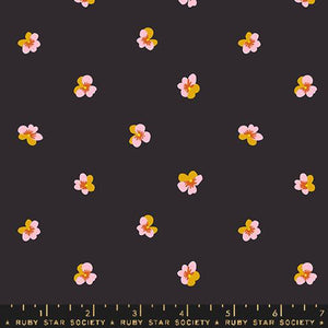 "Bird is the Word" - Violet in Soft Black - Half Yard