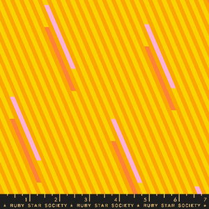 Ruby Star Society "Eye Candy" Stripe in Clementine -  Half Yard