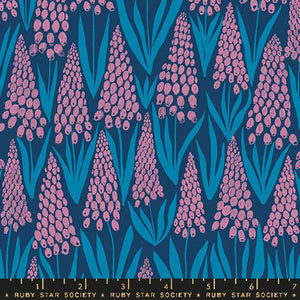 Ruby Star Society "Endpaper" Muscari Florals in Bluebell - Half Yard