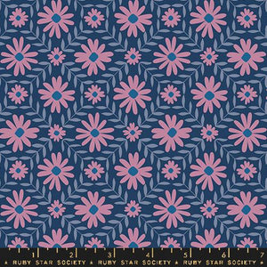 Ruby Star Society "Endpaper" Floral in Bluebell - Half Yard