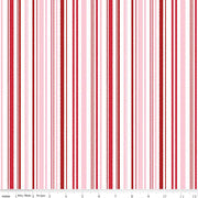 "Christmas with Scaredy Cat" Candy Cane Stripe Pink - Half Yard