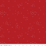 "Christmas with Scaredy Cat" Snow in Red - Half Yard