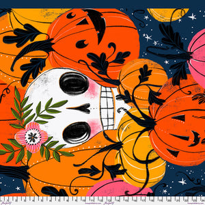 "Pretty Creepy" -In the Pumpkin Patch Panel - Half Yard