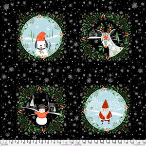 "Winter Joy" - Snow Globe in Black - 24 inch cut