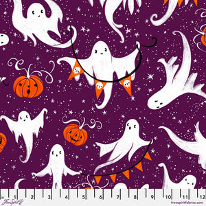 "Ghostly Greetings" - A Time for Ghosts in Purple - Half Yard