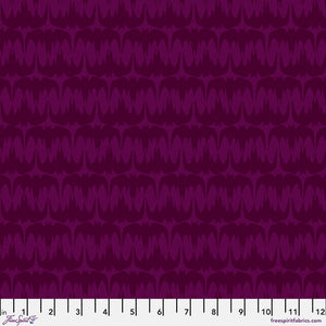 "Ghostly Greetings" - Batty Bats in Purple - Half Yard