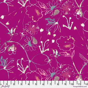 "Sweet Somethings" In Flight in Magenta - Half Yard