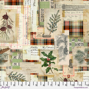 Tim Holtz "Holidays Past" - Woodland Collage in Multi - Half Yard