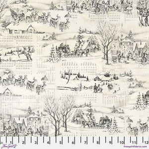 Tim Holtz "Holidays Past" - Winter Toile in Neutral - Half Yard