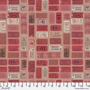 Tim Holtz "Palette Red" Red Tickets - Half yard