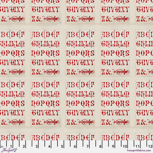 Tim Holtz "Palette Red" Red Typography - Half yard