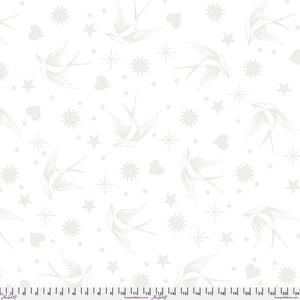 Tula Pink True Colors 108" Quilt Back - Fairy Flakes XL in Snowfall - Half Yard