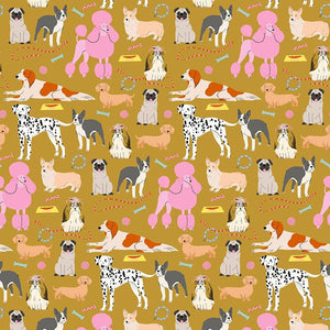 Dear Stella "Dog Days" - Dog Days in Gold - Half Yard