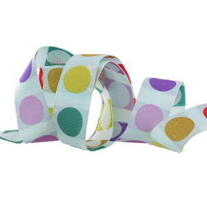 Renaissance Ribbon "Tabby Road Deja Vu" Ribbon - Disco Dot in Blue/Multi